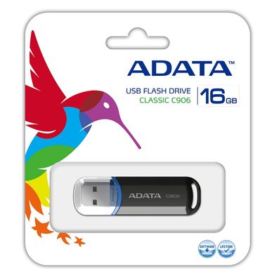 Купити Флеш-накопитель A-DATA C906 USB2.0 16GB Black