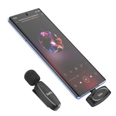 Купити Мікрофон-петличка HOCO L15 Type-C Crystal lavalier wireless digital microphone Black