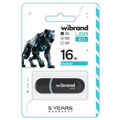 Купити Флеш-накопитель Wibrand USB 2.0 Panther 16Gb Black
