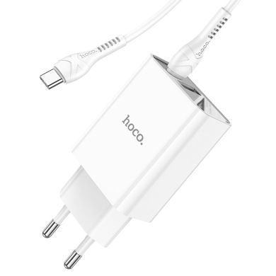 Купити Мережевий зарядний пристрій Hoco C100A set(Type-C to Type-C) White