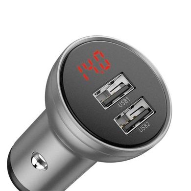 Купити Автомобільний зарядний пристрій Baseus Digital Display USB-A Silver