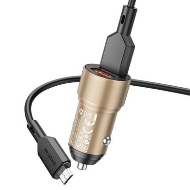 Купити Автомобільний зарядний пристрій Borofone BZ19 charger set(Micro) 2 × USB Gold