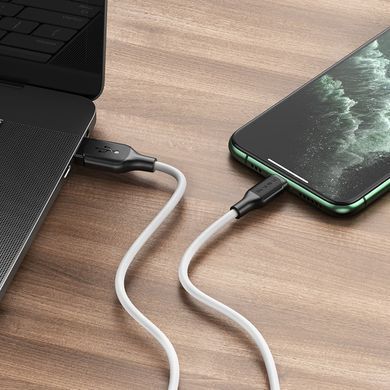Купити Кабель BOROFONE BX42 USB to iP 2.4A, 1m, силикон, TPE разъёмы, Белый
