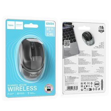 Купити Миша HOCO GM34 Nuevo dual-mode business wireless mouse Black Metal Gray