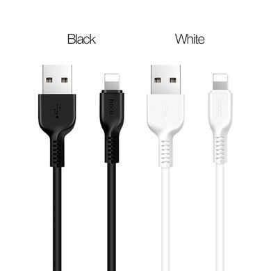 Купити Кабель HOCO X20 USB to iP 2.4A, 1m, PVC, TPE connectors, Black