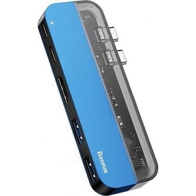 Купити USB-хаб Baseus Transparent Series Type-C Multifunctional HUB Blue