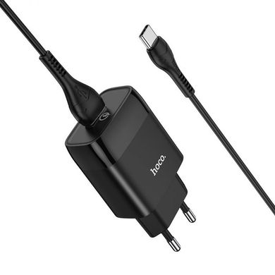 Купити Мережевий зарядний пристрій Hoco C72Q Glorious single port QC3.0 charger set(Type-C) Black