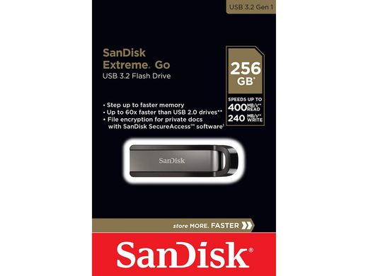 Купити Флеш-накопичувач SanDisk Extreme GO USB3.2 Gen.1 256GB Black-Silver