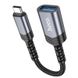Кабель-перехiдник Hoco UA24 Type-C to USB-A 16,5 cм Metal Gray
