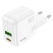 Сетевой зарядное устройство HOCO C111A Lucky dual-port PD30W+QC3.0 charger White