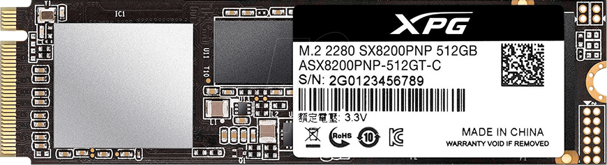 Купити Накопитель SSD A-DATA XPG SX8200 Pro 512GB M.2 2280 PCI Express 3.0x4 3D NAND TLC