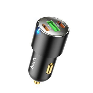 Купити Автомобильный зарядный устройство HOCO NZ6 PD45W 3-port(2C1A) car charger Black
