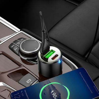 Купити Автомобільний зарядний пристрій Hoco NZ6 2×Type-C, USB-A Black