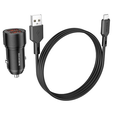 Купити Автомобільний зарядний пристрій Borofone BZ19 2 × USB Black