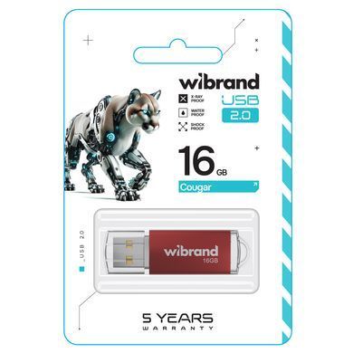 Купити Флеш-накопичувач Wibrand USB 2.0 Cougar 16Gb Red