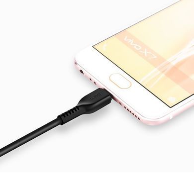 Купити Кабель HOCO X20 USB to Micro 2.4A, 1m, PVC, TPE connectors, Black