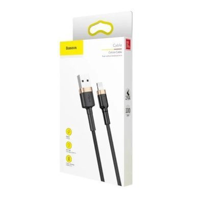 Купити Кабель Baseus Cafule Cable USB For Lightning 2.4A 1m Gold+Black