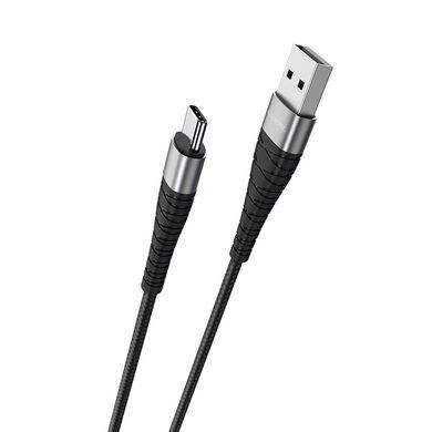 Купити Кабель BOROFONE BX32 USB to Type-C 2.4A, 1m, nylon, aluminum+TPE connectors, Black