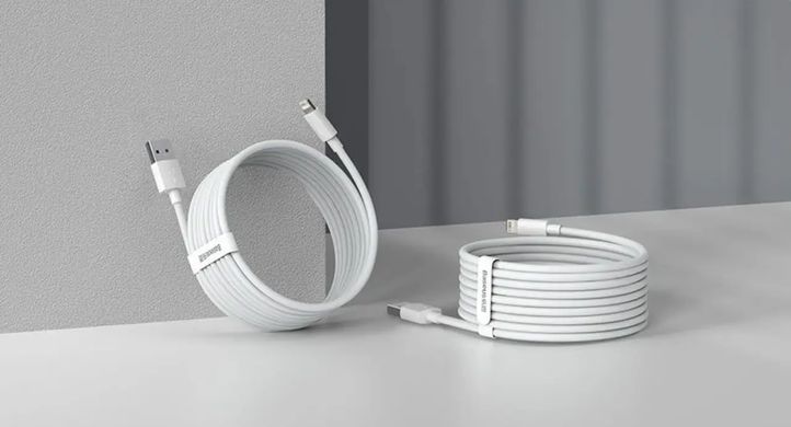 Купити Кабель Baseus Simple Wisdom Data Cable Kit USB to iP 2.4A (2PCSSet）1.5m Белый