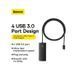USB-хаб Baseus Lite Series 4-Port Type-C HUB Adapter (Type-C to USB 3.0*4 ) 1m Black