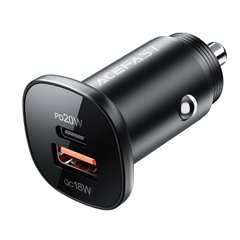 Купити Автомобільний зарядний пристрій ACEFAST B1 mini 38W(USB-C+USB-A) dual-port metal car charger USB-A Black