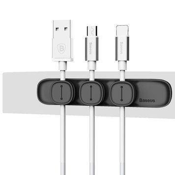 Купити Держатель-зажим для кабеля магнитный Baseus Peas Cable Clip Black