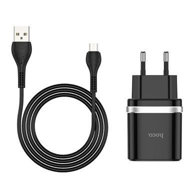 Купити Мережевий зарядний пристрій HOCO C12Q Smart QC3.0 charger set(Micro) 18W Black