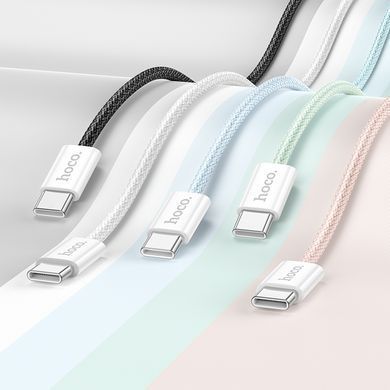 Купити Кабель HOCO X104 Source 60W charging data cable Type-C to Type-C(L=1M) White