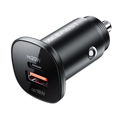 Купити Автомобильное зарядное устройство ACEFAST B1 mini 38W(USB-C+USB-A) dual-port metal car charger USB-A Black