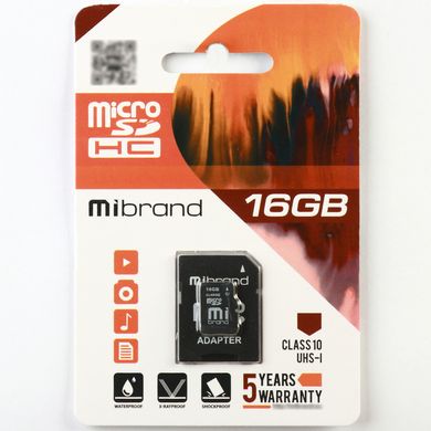 Купити Карта памяти Mibrand microSDHC 16GB Class 10 UHS-I