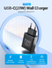Мережевий зарядний пристрій Vention 1-port USB-C (20W) Black
