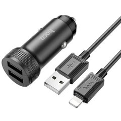 Купити Автомобільний зарядний пристрій Hoco Z49 Level USB-A + USB-A Black