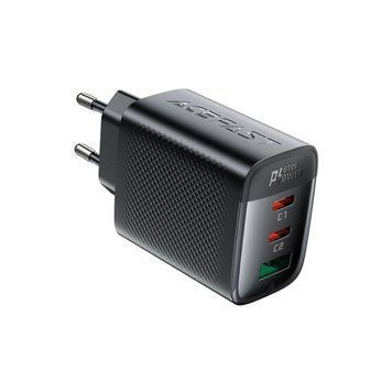 Купити Мережевий зарядний пристрій ACEFAST A108 PD67W GaN (2*USB-C+USB-A) charger Black