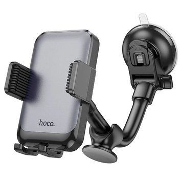 Купити Держатель для мобильного HOCO H27 Rock push-type car holder(center console) Black gray