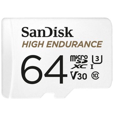 Купити Карта пам'яті SanDisk microSDXC High Endurance 64GB Class 10 UHS-I (U3) V30 до 40 МБ/с R-100MB/s +SD-адаптер