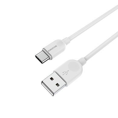 Купити Кабель BOROFONE BX14 USB to Type-C 2.4A, 2m, PVC, TPE connectors, White