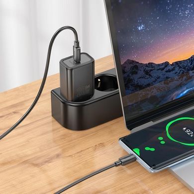 Купити Мережевий зарядний пристрій HOCO N60 Gentle single port PD20W charger (EU) Black