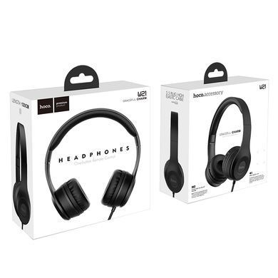 Купити Навушники HOCO W21 Graceful charm wire control headphones Black