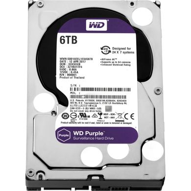 Купити Дисковий накопичувач внутрішній Western Digital WD 3.5" Purple 6TB 3,5" SATAIII 5640 об/хв Сріблястий