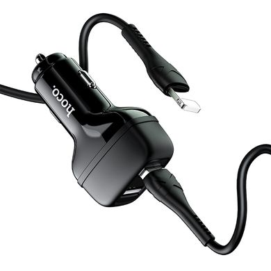 Купити Автомобільний зарядний пристрій Hoco Z36 charger set(iP) 2 × USB Black
