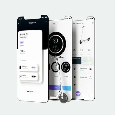 Купити Електросамокат OKAI ES10-NEON Lite White 9", 300(600)W, 7.8Ah, 30km, 25km\h, 20%, NFC, App, 15kg