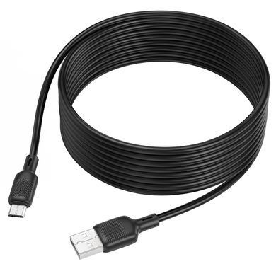 Купити Кабель BOROFONE BX113 Lenny silicone charging data cable Micro(L=3M) Black