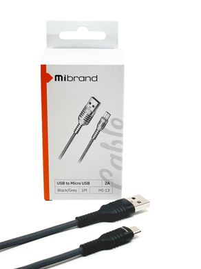 Купити Кабель Mibrand MI-13 USB Micro 2A 1m Black-Gray