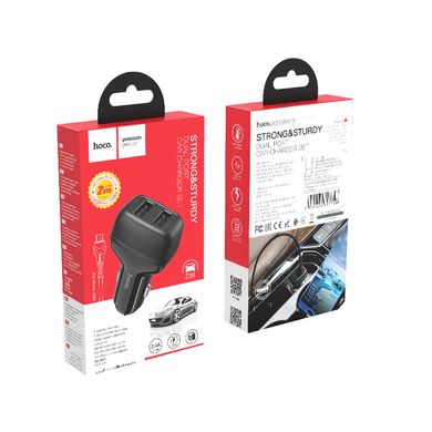 Купити Автомобільний зарядний пристрій Hoco Z36 charger set(Micro) 2 × USB Black
