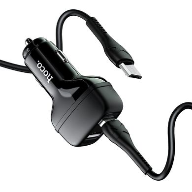 Купити Автомобильное зарядное устройство Hoco Z36 charger set(Micro) 2 × USB Black