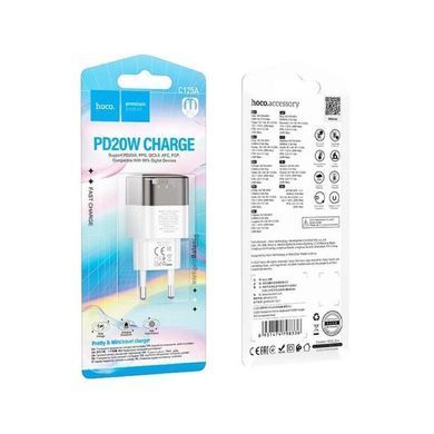 Купити Мережевий зарядний пристрій HOCO C125A Transparent tribute single-port PD20W charger Transparent Black