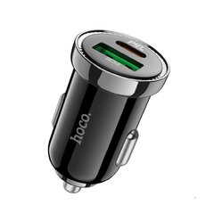 Купити Автомобильное зарядное устройство Hoco Z44 USB-A/Type-C Black