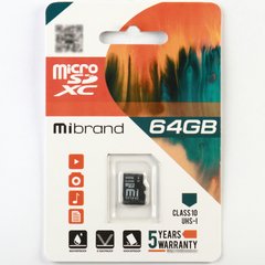 Купити Карта пам'яті Mibrand microSDXC 64GB Class 10 UHS-I