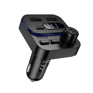 Купити АЗП з FM-модулятором BOROFONE BC61 Ocean 45W(1A1C) car BT FM transmitter Black