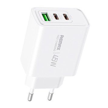 Купити Мережевий зарядний пристрій "REMAX Kiddy Series 45W 2C+1A Fast Charger RP-U139" EU-WHITE